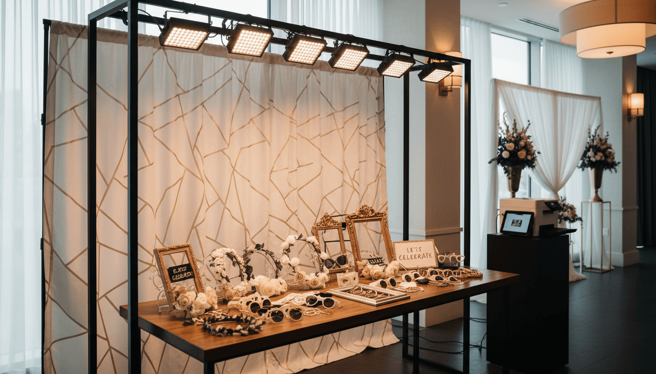 Professionally decorated video guestbook recording station