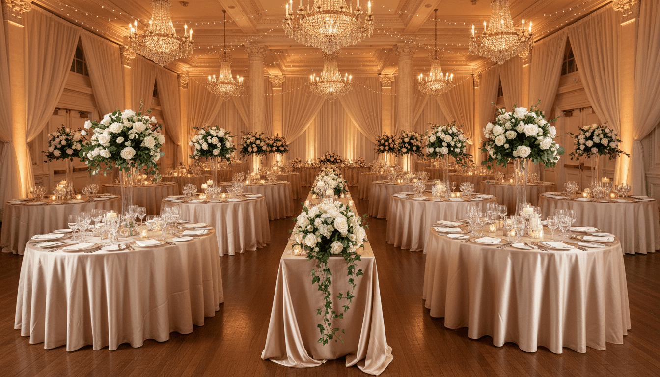 Professional video guestbook setup with elegant decorations at wedding event