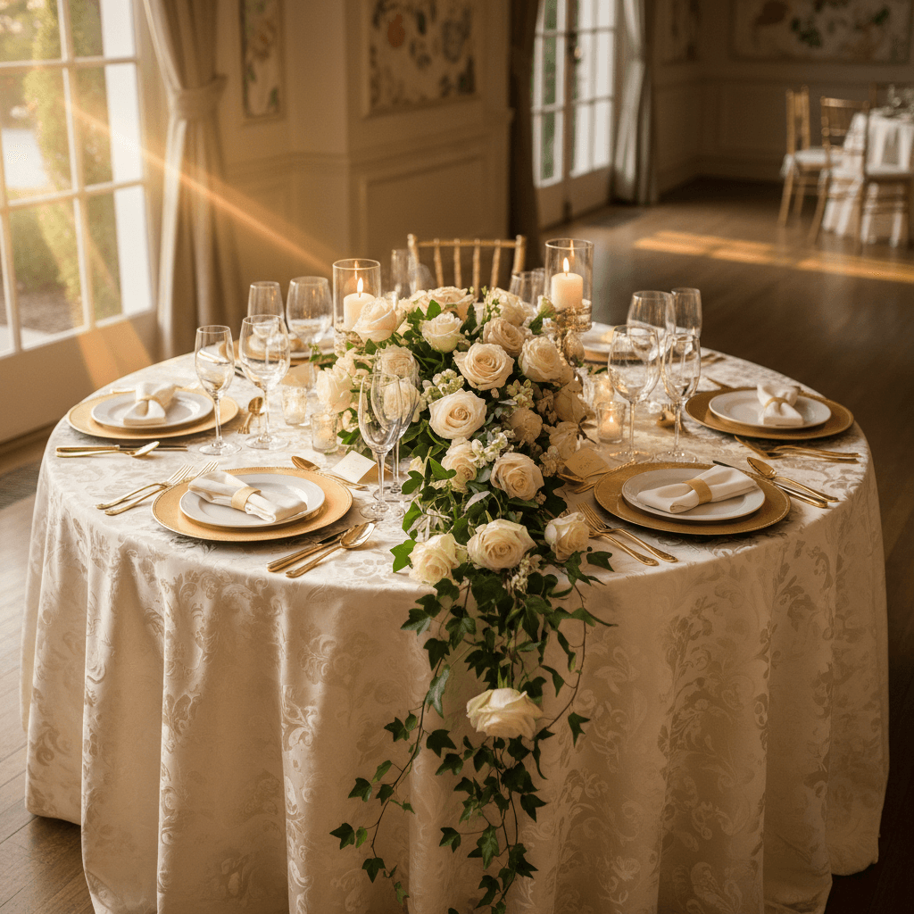 Video guestbook display at elegant wedding reception
